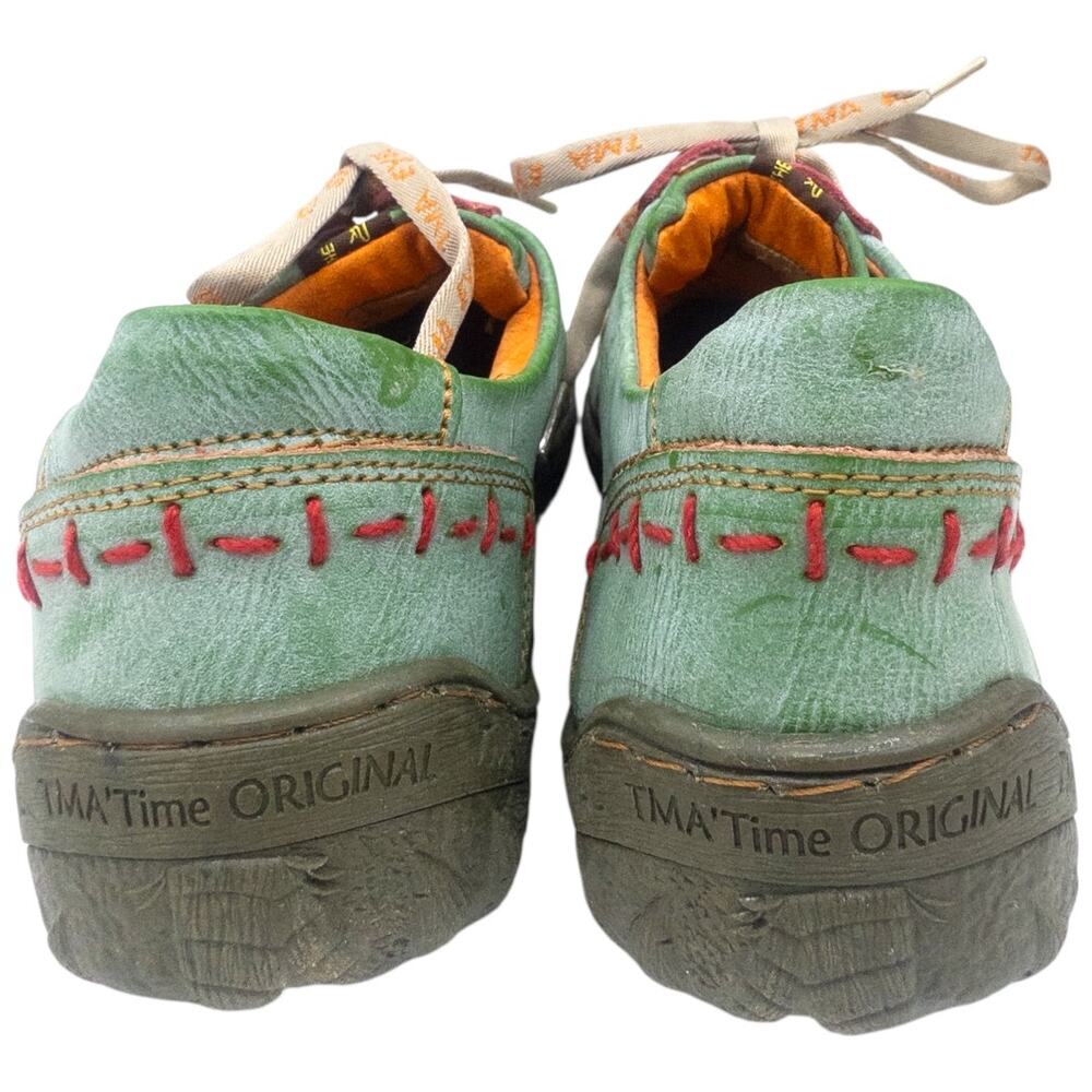 TMA EYES Women's Leather Comfort Sneakers Walking Shoes Women's 8.5 Green - Picture 6 of 8